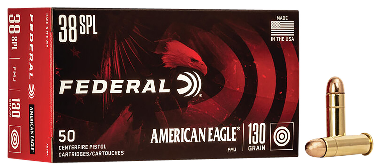 Federal AE38K American Eagle Handgun 38Special 130gr Full Metal Jacket 50 Per Box/20 Case 1 Federal AE38K American Eagle Handgun 38Special 130gr Full Metal Jacket 50 Per Box/20 Case