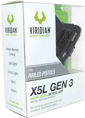VIRIDIAN LASER/LIGHT X5L GREEN - GEN3 UNI RAIL MNT W/ECR 2 VIRIDIAN LASER/LIGHT X5L GREEN - GEN3 UNI RAIL MNT W/ECR - Image 2