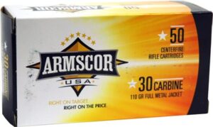 .30 Carbine Firearms and Ammunition 8 ARMSCOR 30 CARBINE 110GR FMJ - 50RD 20BX/CS