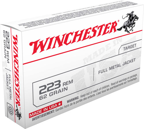 WINCHESTER USA 223 REM - 62GR FMJ 20RD 50BX/CS 1 WINCHESTER USA 223 REM – 62GR FMJ 20RD 50BX/CS