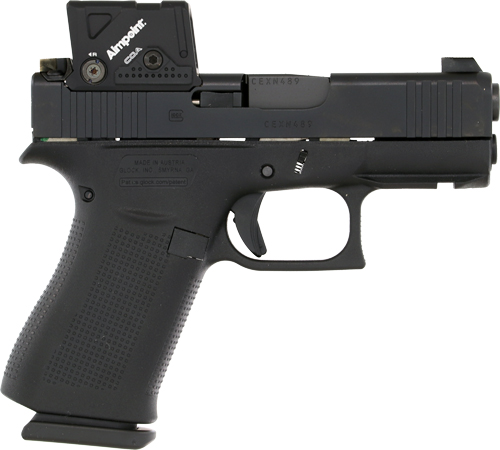 GLOCK 43X MOS8 9MM FS 10RD - AIMPOINT COA BLACK FRONT RAILS 1 GLOCK 43X MOS8 9MM FS 10RD - AIMPOINT COA BLACK FRONT RAILS