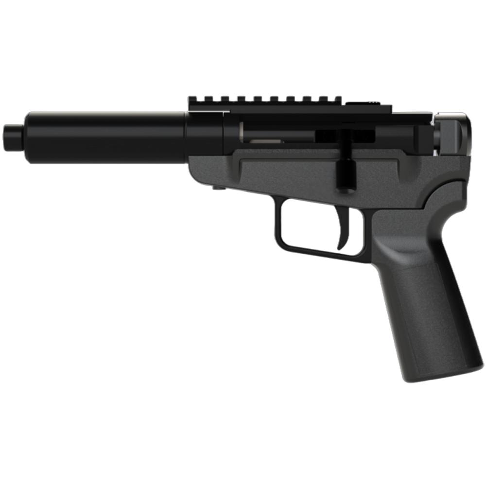 Dark Mountain Arms Stowaway 5.7x28 Handgun 5 Inch Barrel Pistol 1 Dark Mountain Arms Stowaway Handgun 5.7x28 Single Shot 5" 1/2x28 Threaded Barrel Black with Brace Adapter