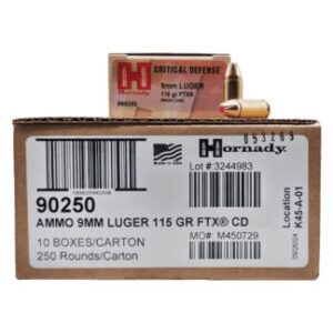 Hornady Critical Defense FTX 9mm Luger 115 Grain Ammunition