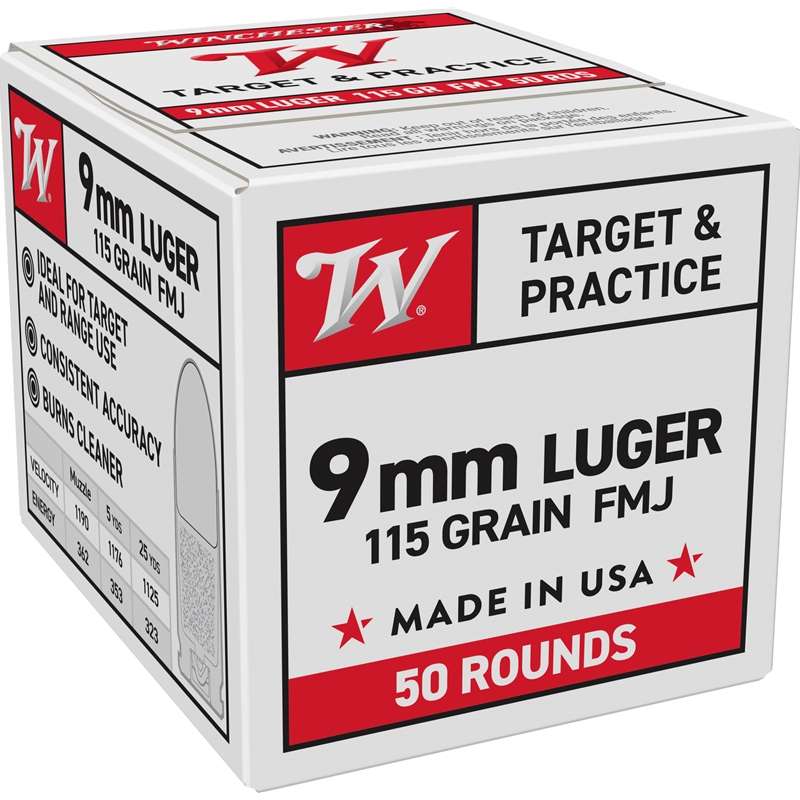 WINCHESTER USA 9MM 115G FMJ 50RD BX 1000RD CS 1 WINCHESTER USA 9MM 115G FMJ 50RD BX 1000RD CS