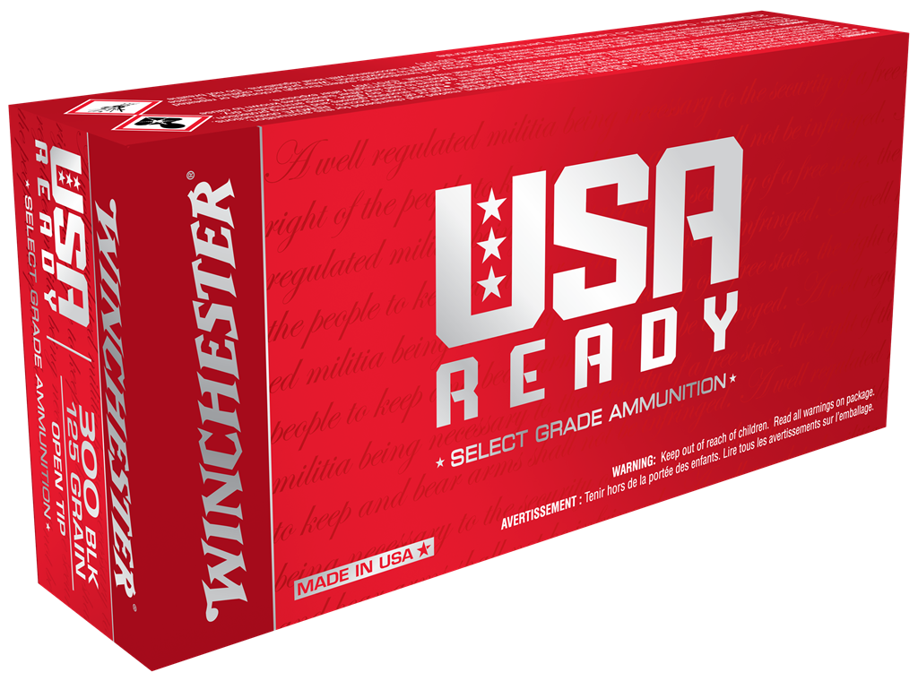 WINCHESTER USA READY 300BLK 125GR OPEN TIP 20RD BX 200RD CASE 1 WINCHESTER USA READY 300BLK 125GR OPEN TIP 20RD BX 200RD CASE