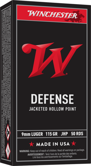 WINCHESTER USA JHP 9MM 115GR 50RD BOX 500RD CASE