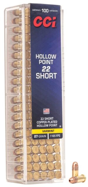 CCI High Velocity 22 Short 27 Grain Hollow Point Ammunition
