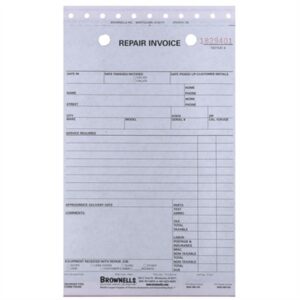 REPAIR LOG INVOICE FORMS, 3-PART, 100 PACK