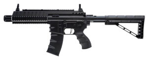 Umarex 2252120 Steel Strike Air Rifle CO2 177 BB Single Shot Or 6 Round Burst Mode, 30rd Drop Free Magazine, 900 BB Capacity Reservoir, Flat Top Picatinny Rail,