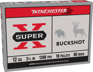 Winchester Ammo XB12L00 Super X 12Gauge 3.50″ 18Pellets 00Buck Shot 5 Per Box/50 Case