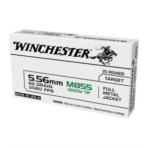 5.56MM NATO 62GR FULL METAL JACKET 20/BOX