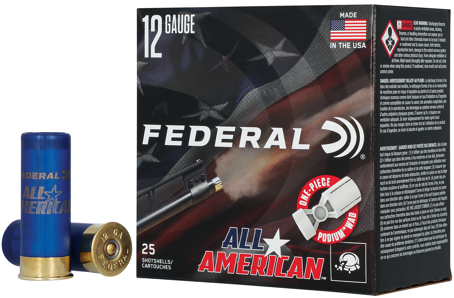 Federal FAA12HC8 All-American 12Gauge 2.75" 1 1/8oz 8Shot 25 Per Box/10 Case 1 Federal FAA12HC8 All-American 12Gauge 2.75" 1 1/8oz 8Shot 25 Per Box/10 Case