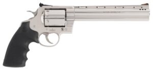 Colt Mfg KODIAKSP8RTS Kodiak 44 Mag 6 Shot 8″ Stainless Ported Vent Rib Barrel, Stainless Unfluted Cylinder & Stainless Steel Frame, Black Rubber Grip, Exposed 