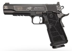 Kimber Mfg, Inc 3700895 DS Warrior Boot Campaign 9mm Luger 20+1 5" Matte Stainless Deep Crown Barrel, KimPro Black Engraved/Optic Cut/Serrated Slide, Black Stainless Steel Frame w/Beavertail & Picatin