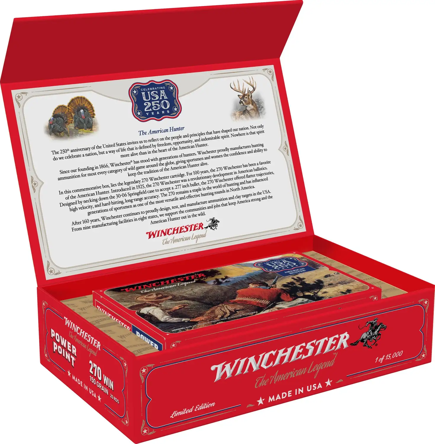 WINCHESTER SUPER X 270WIN 150GR PP 250TH ANNIVERSARY 20RD/BX 6BX/CS 1 WINCHESTER SUPER X 270WIN 150GR PP 250TH ANNIVERSARY 20RD/BX 6BX/CS
