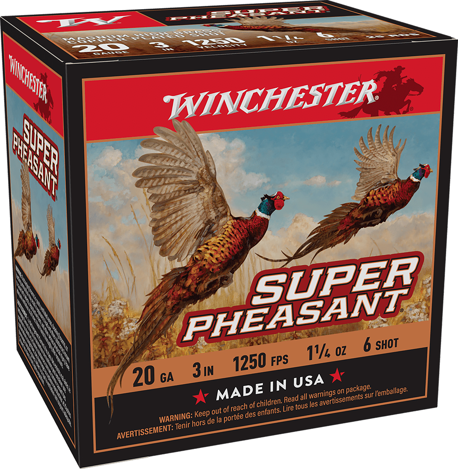Winchester Ammo X203PH6 Super Pheasant Magnum High Brass 20Gauge 3" 1 1/4oz 6Shot 25 Per Box/10 Case 1 Winchester Ammo X203PH6 Super Pheasant Magnum High Brass 20Gauge 3" 1 1/4oz 6Shot 25 Per Box/10 Case