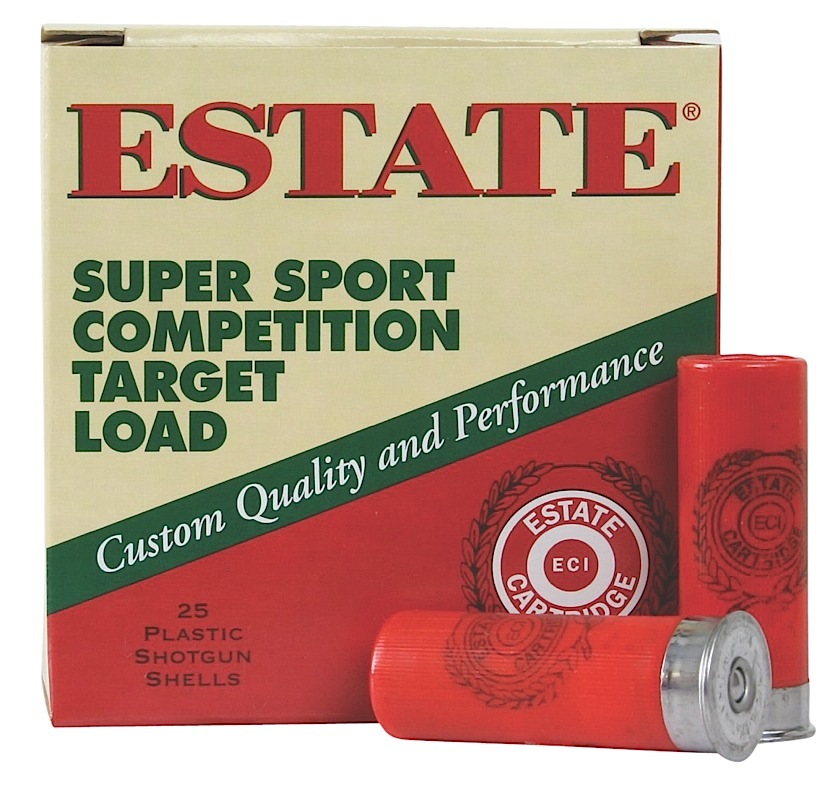 Estate Cartridge SS12H8 Super Sport Competition Target 12Gauge 2.75" 1 1/8oz 8Shot 25 Per Box/10 Case 1 Estate Cartridge SS12H8 Super Sport Competition Target 12Gauge 2.75" 1 1/8oz 8Shot 25 Per Box/10 Case