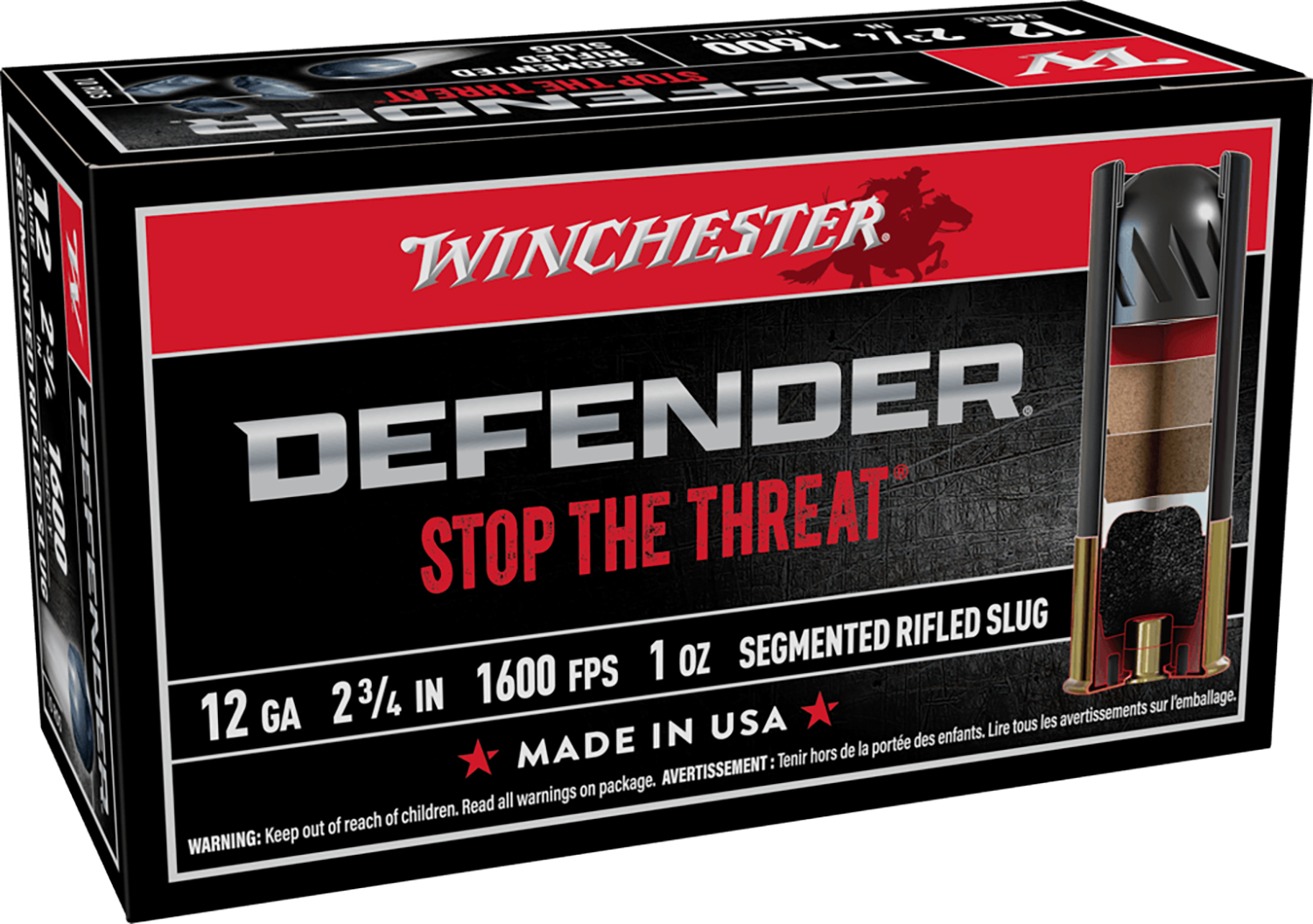 Winchester Ammo S12PDX1S PDX1 Defender 12Gauge 2.75" 1oz Rifled Slug Shot 10 Per Box/10 Case 1 Winchester Ammo S12PDX1S PDX1 Defender 12Gauge 2.75" 1oz Rifled Slug Shot 10 Per Box/10 Case