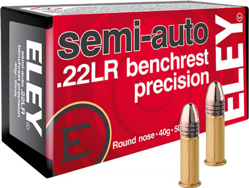 ELEY PRECISION 22LR 40GR SEMI - AUTO BENCHREST 50RD 100BX/CS 1 ELEY PRECISION 22LR 40GR SEMI - AUTO BENCHREST 50RD 100BX/CS