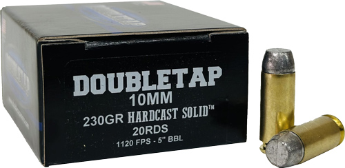 DOUBLETAP 10MM 230GR WFNGC - HARDCAST SOLID 20RD 50BX/CS 1 DOUBLETAP 10MM 230GR WFNGC - HARDCAST SOLID 20RD 50BX/CS