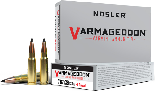 NOSLER VARMAGEDDON 7.62X39 - 123GR FBT 20RD 10BX/CS 1 NOSLER VARMAGEDDON 7.62X39 - 123GR FBT 20RD 10BX/CS