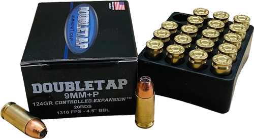 DOUBLETAP 9MM+P 124GR JHP - CONTROLLED EXP 20RD 50BX/CS 1 DOUBLETAP 9MM+P 124GR JHP - CONTROLLED EXP 20RD 50BX/CS