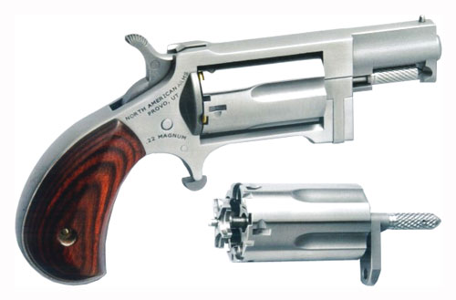 NAA SIDEWINDER 22LR/22WMR - 1.5" SWINGOUT CYL S/S MAT WOOD 1 NAA SIDEWINDER 22LR/22WMR - 1.5" SWINGOUT CYL S/S MAT WOOD