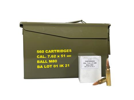 Global Ordnance Igman M80 Rifle Ammunition 7.62x51 147gr FMJ 2735 fps 560/ct 1 Global Ordnance Igman M80 Rifle Ammunition 7.62x51 147gr FMJ 2735 fps 560/ct