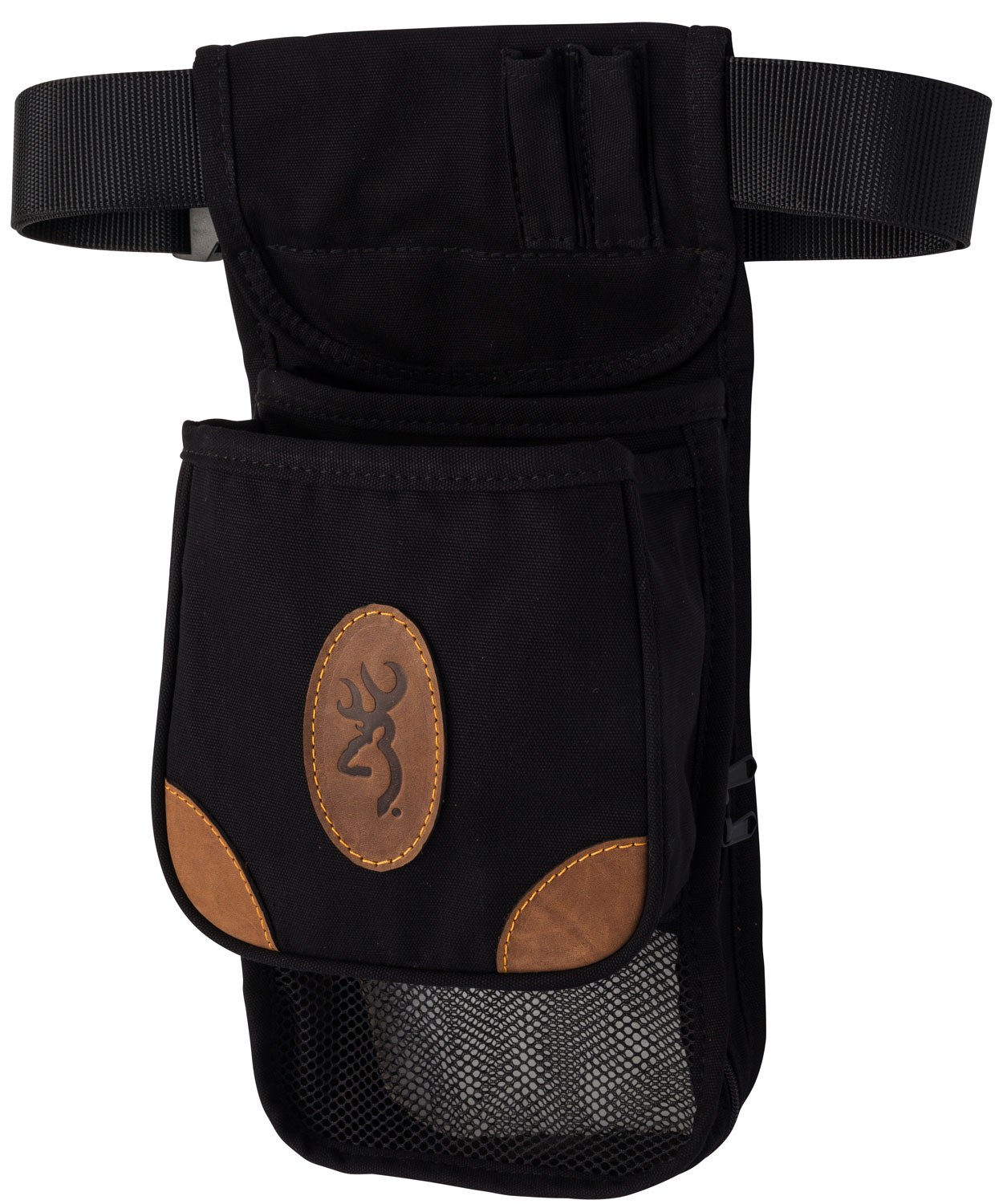 Browning 121388993 Lona Deluxe Shell Pouch Black/Brown Canvas/Leather Belt Mount Adjustable 1 Browning 121388993 Lona Deluxe Shell Pouch Black/Brown Canvas/Leather Belt Mount Adjustable