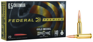 Home 25 Federal GM65CRDOTM1 Gold Medal Centerfire Rifle 6.5Creedmoor 140gr Open Tip Match 20 Per Box/10 Case