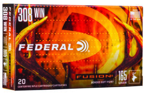 Federal F308FS2 Fusion  308Win 165gr Bonded Soft Point 20 Per Box/10 Case