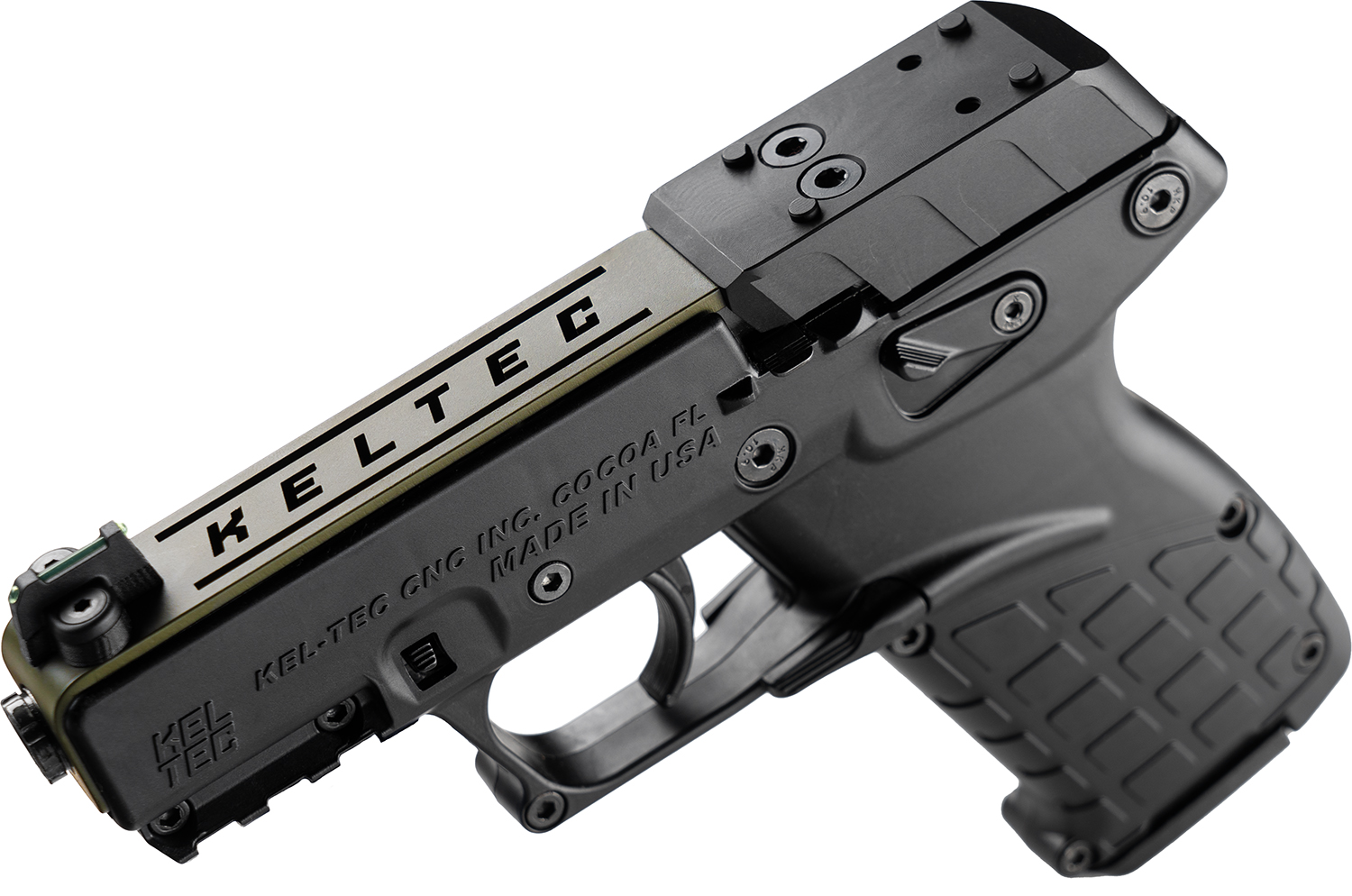Kel-Tec P17BBLKORGRNS P17 Sports South Exclusive 22 LR 16+1 3.80" Black Steel Barrel, OD Green Optic Ready/Serrated Slide, Black Polymer Frame w/Picatinny Rail, Textured Grip 1 Kel-Tec P17BBLKORGRNS P17 Sports South Exclusive 22 LR 16+1 3.80" Black Steel Barrel, OD Green Optic Ready/Serrated Slide, Black Polymer Frame w/Picatinny Rail, Textured Grip