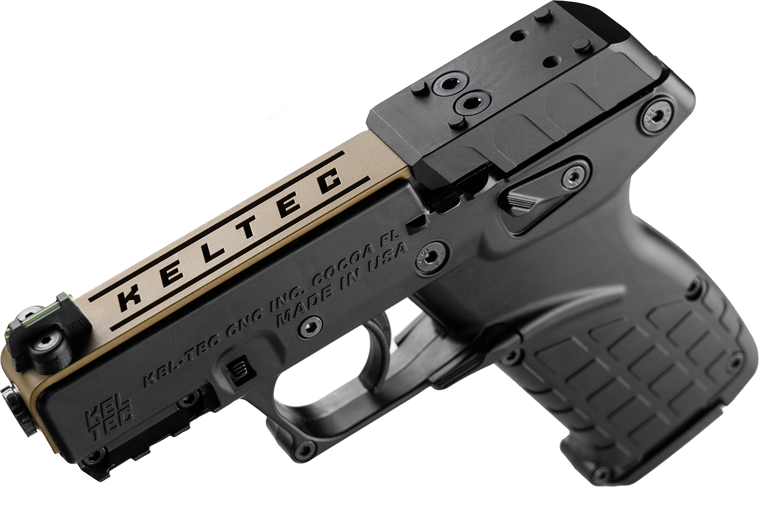 Kel-Tec P17BBLKORTANS P17 Sports South Exclusive 22 LR 16+1 3.80" Black Steel Barrel, Tan Optic Ready/Serrated Slide, Black Polymer Frame w/Picatinny Rail, Textured Grip 1 Kel-Tec P17BBLKORTANS P17 Sports South Exclusive 22 LR 16+1 3.80" Black Steel Barrel, Tan Optic Ready/Serrated Slide, Black Polymer Frame w/Picatinny Rail, Textured Grip