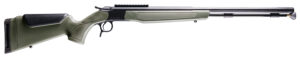 CVA PR2048NM Optima  50 Cal 26" Black Nitride Fluted Barrel, 0 MOA Picatinny Rail, Black Steel Receiver, Fixed OD Green Synthetic Stock