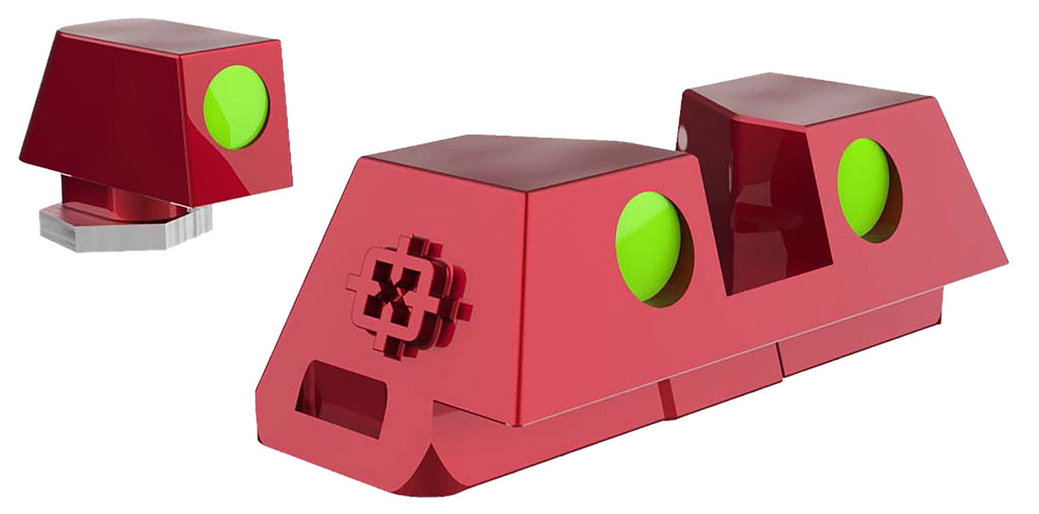 Cross Armory CRGSS-RD Standard 3 Point Fiber Sight Green Red Frame Fits Glock 1 Cross Armory CRGSS-RD Standard 3 Point Fiber Sight Green Red Frame Fits Glock