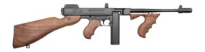 Home 32 Thompson T1SB 1927A-1 T1SB Deluxe Carbine SBR 45 ACP 20+1 10.50" Blued Finned Barrel w/Compensator, Blued Steel Receiver, Walnut Vertical Grip Forend, Fixed American Walnut Stock & Grip