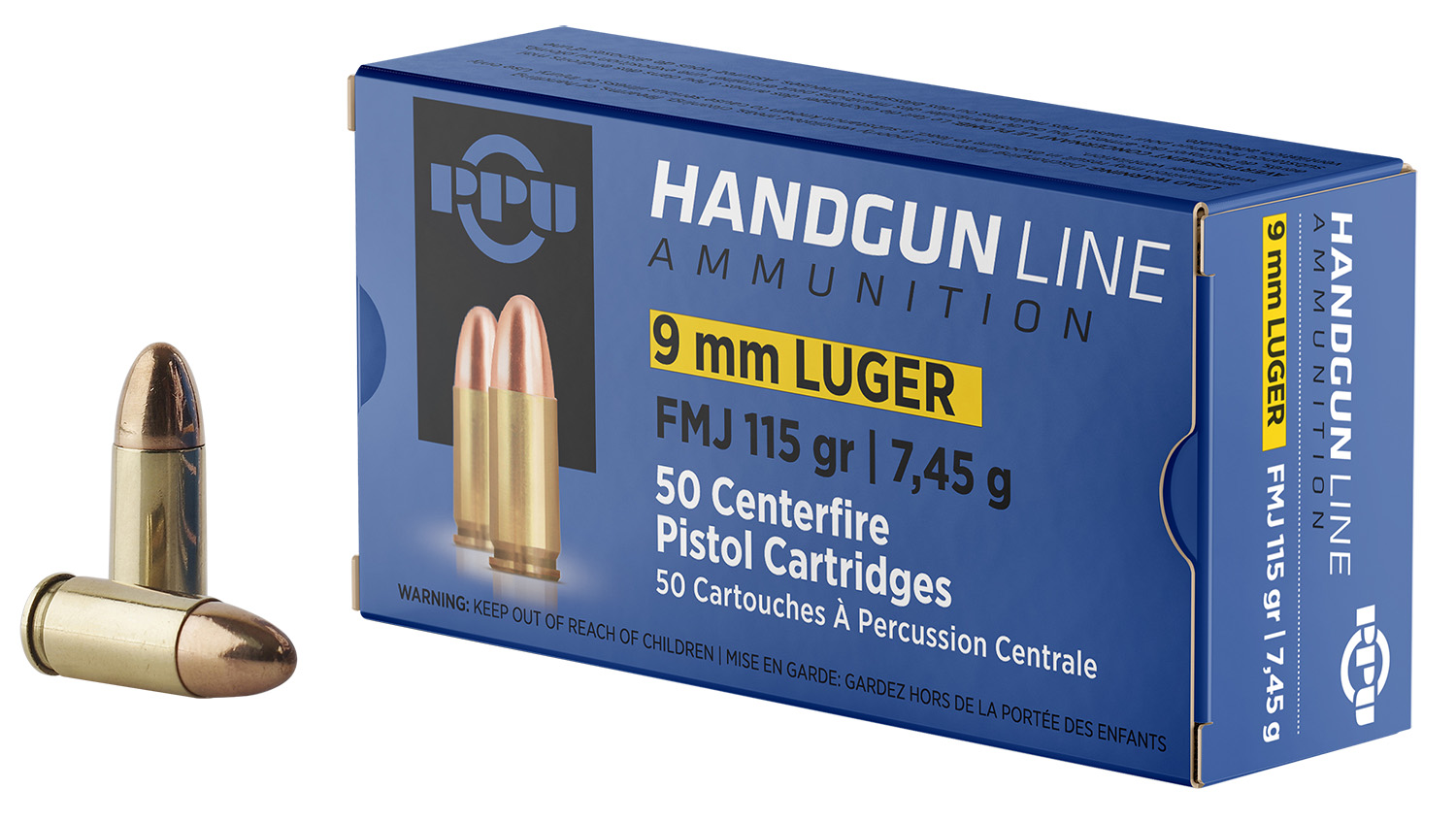 PPU PPH9F1 Handgun 9mmLuger 115gr Full Metal Jacket 50 Per Box/20 Case 1 PPU PPH9F1 Handgun 9mmLuger 115gr Full Metal Jacket 50 Per Box/20 Case