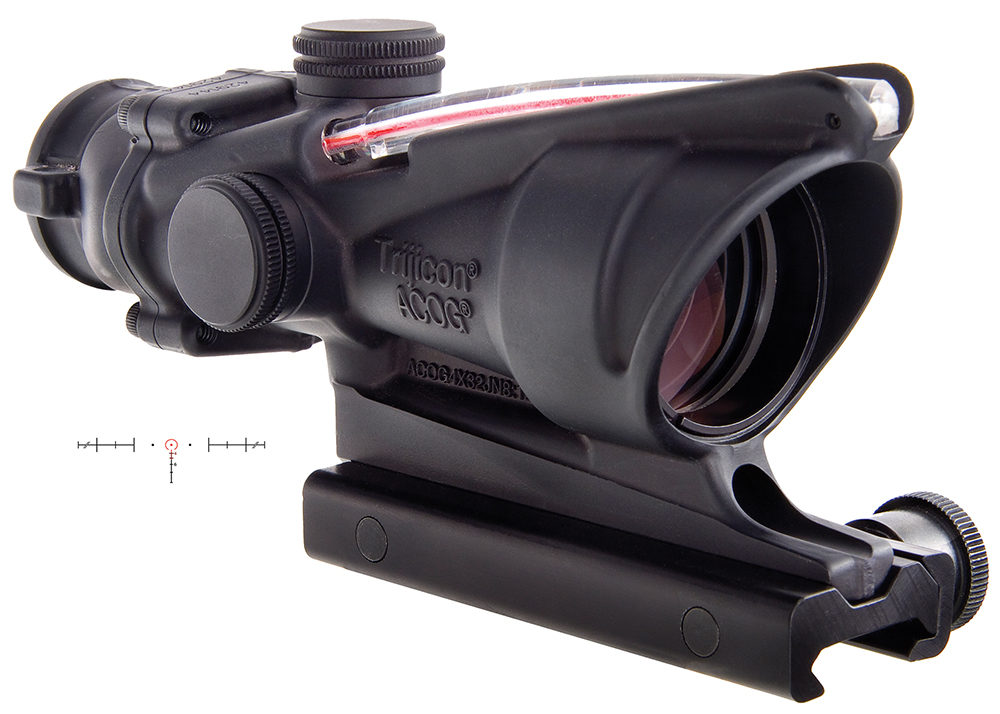 Trijicon 100219 ACOG Black Hardcoat Anodized 4x32mm Illuminated Red Horseshoe .223/5.56 BDC Reticle 1 Trijicon 100219 ACOG Black Hardcoat Anodized 4x32mm Illuminated Red Horseshoe .223/5.56 BDC Reticle