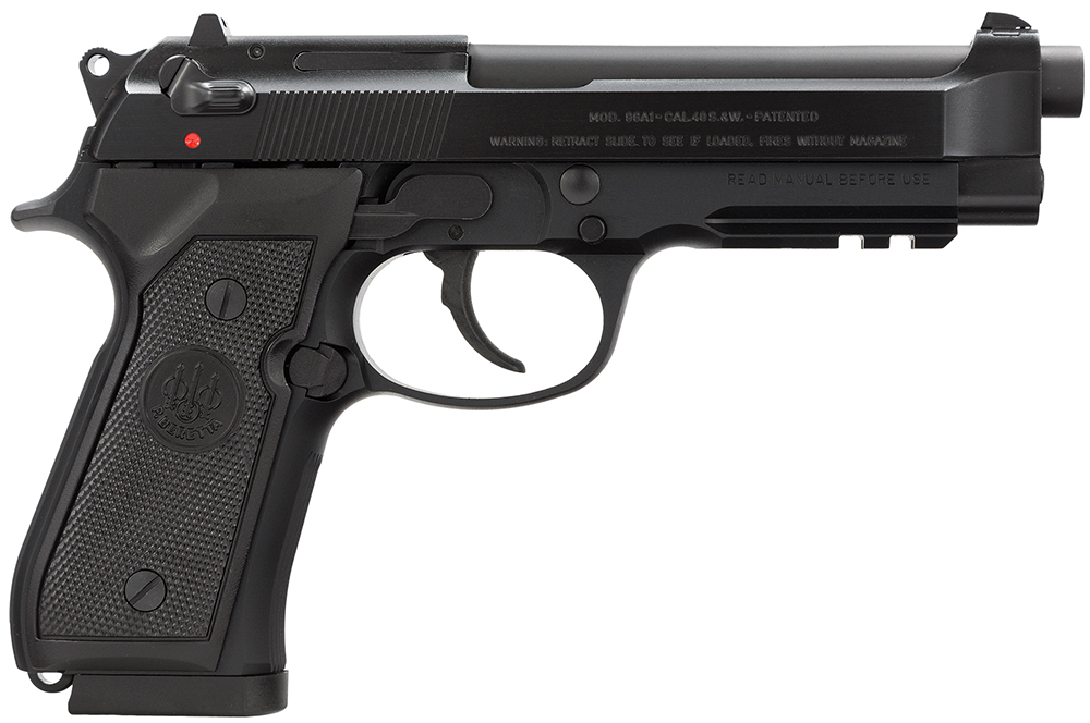 Beretta USA J9A4F10 96A1 40 S&W 4.90" Barrel 12+1, Black Bruniton Alloy Frame, Serrated Steel Slide & Polymer Grip 1 Beretta USA J9A4F10 96A1 40 S&W 4.90" Barrel 12+1, Black Bruniton Alloy Frame, Serrated Steel Slide & Polymer Grip
