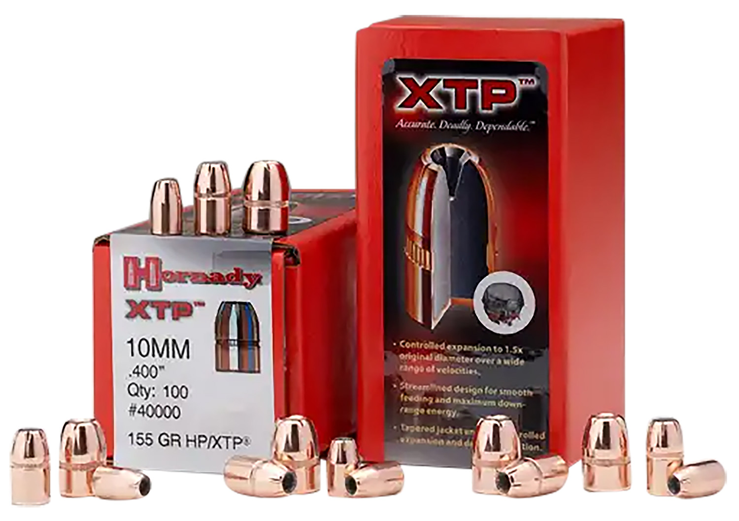 Hornady 40040 XTP 10mm Auto .400 180 gr Hollow Point 100 Per Box/ 15 Case 1 Hornady 40040 XTP 10mm Auto .400 180 gr Hollow Point 100 Per Box/ 15 Case