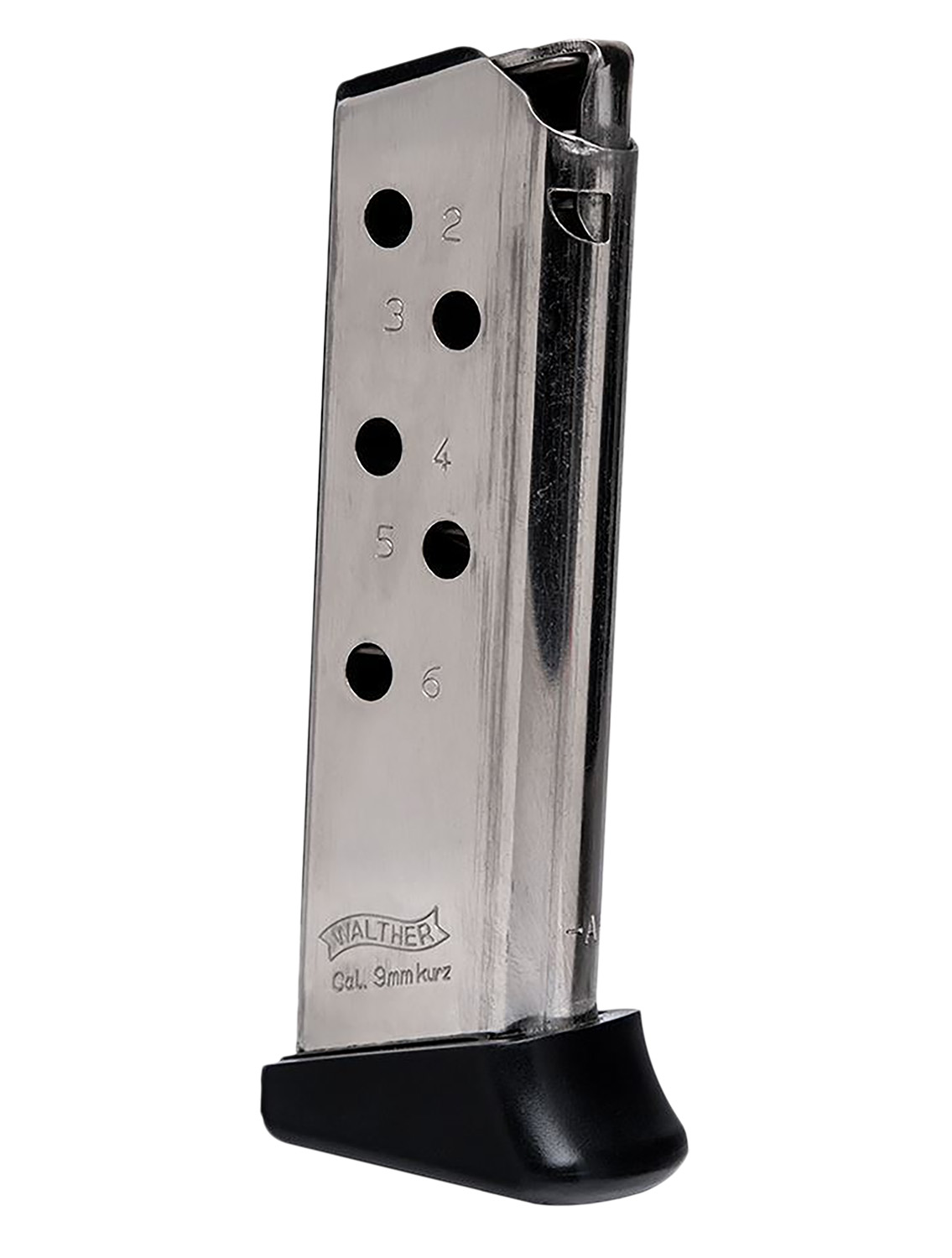 Walther Arms 2246010 PPK 6rd Detachable w/Finger Rest 380 ACP Nickel Steel 1 Walther Arms 2246010 PPK 6rd Detachable w/Finger Rest 380 ACP Nickel Steel