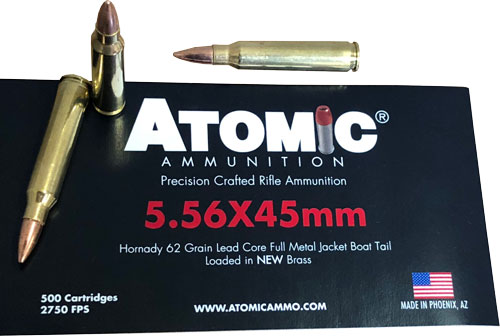 ATOMIC 5.56X45 62GR FMJ - 500RD BULK 1 ATOMIC 5.56X45 62GR FMJ - 500RD BULK