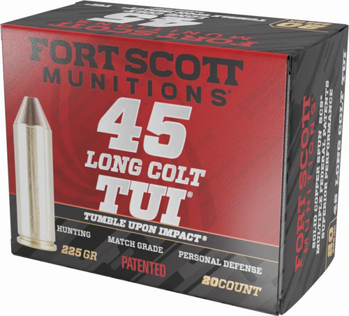 FORT SCOTT 45 LC 225GR TUI - SOLID COPPER 20RD 25BX/CS 1 FORT SCOTT 45 LC 225GR TUI - SOLID COPPER 20RD 25BX/CS