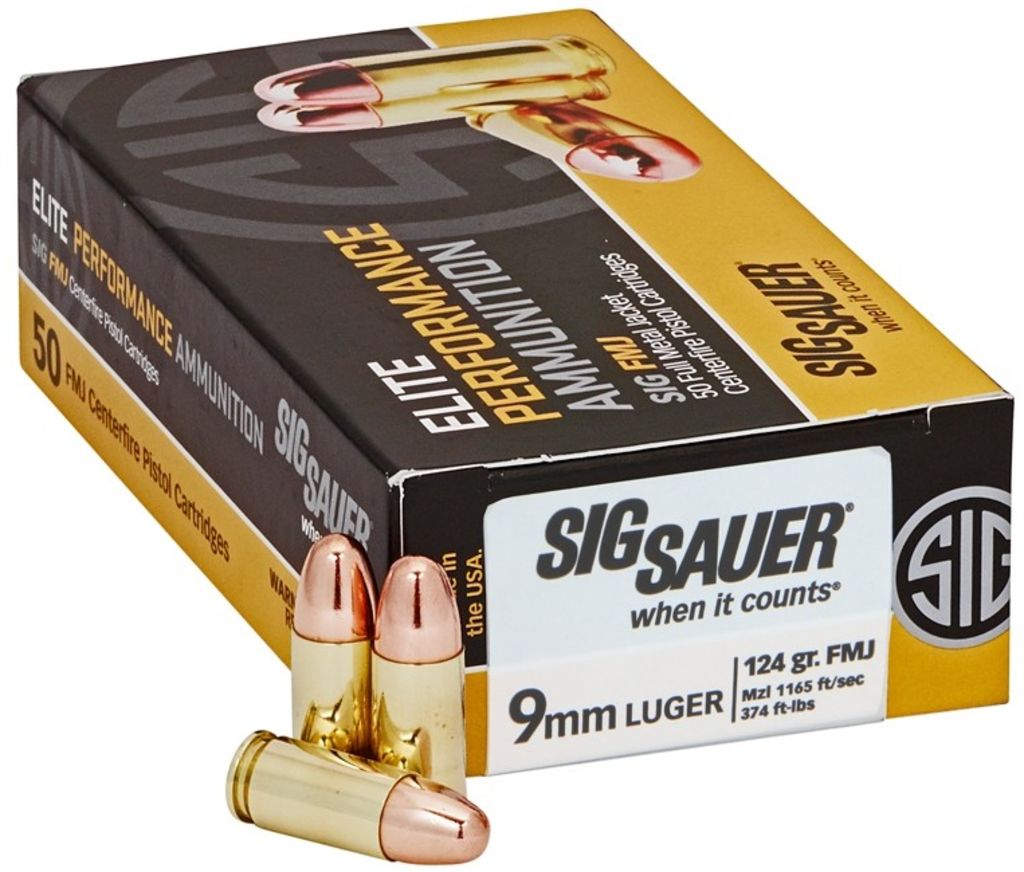 SIG 9MM 124GR FMJ 50RD 1 SIG 9MM 124GR FMJ 50RD