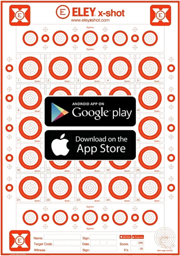 ELEY X-SHOT TARGETS 25 PACK 1 ELEY X-SHOT TARGETS 25 PACK