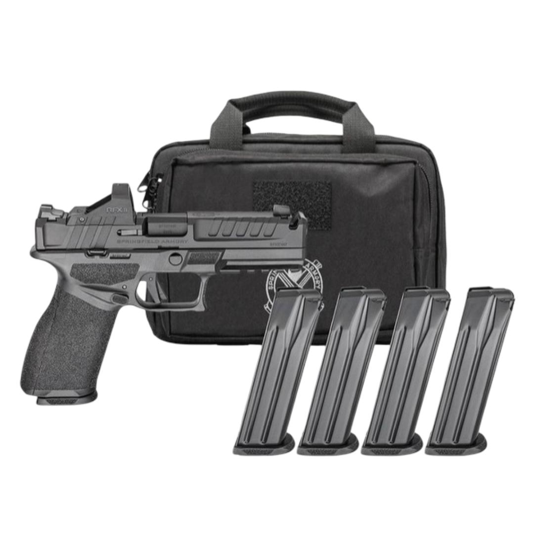 Springfield Gear Pac Echelon 4.0C Comp Handgun 9mm Luger 10(4)rd Magazines 4" Comp Barrel Green Dot & Bag 1 Springfield Gear Pac Echelon 4.0C Comp Handgun 9mm Luger 10(4)rd Magazines 4" Comp Barrel Green Dot & Bag