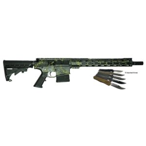 Great Lakes AR-10 Rifle .308 Win 10rd Magazine 16" Barrel Lichen Black with 5 OTF 3-1/2" Blade Knives