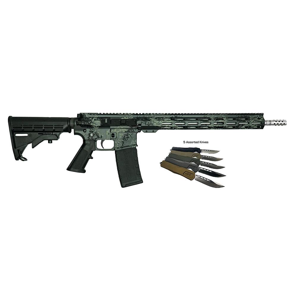 Great Lakes AR-15 Rifle .223 Wylde 30rd Magazine 16" Barrel Lichen Grey with 5 OTF 3-1/2" Blade Knives 1 Great Lakes AR-15 Rifle .223 Wylde 30rd Magazine 16" Barrel Lichen Grey with 5 OTF 3-1/2" Blade Knives