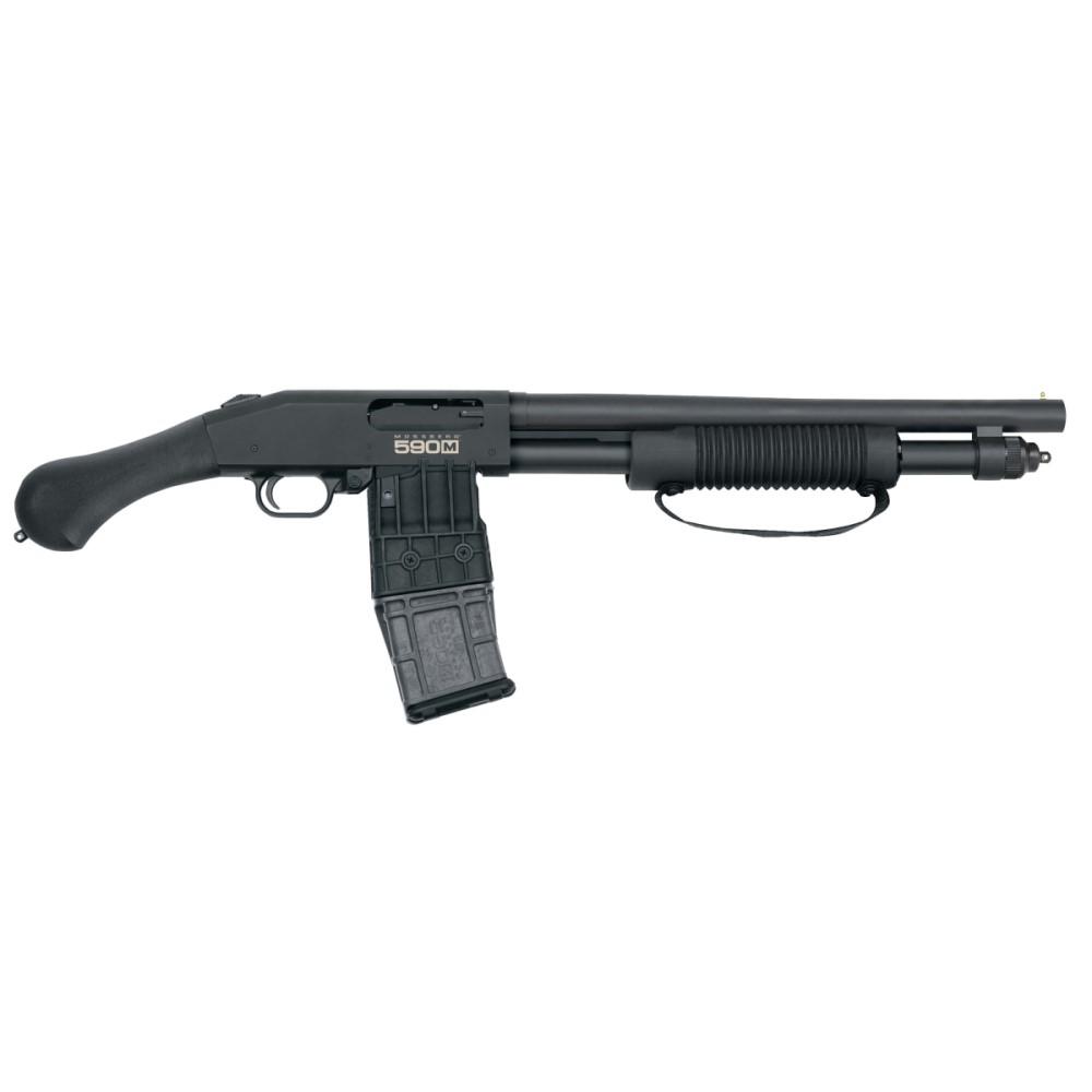 Mossberg 590M Shockwave Mag-Fed Shotgun 12 ga 2.75" Chamber 10rd Magazine 15" Barrel Matte Blue 1 Mossberg 590M Shockwave Mag-Fed Shotgun 12 ga 2.75" Chamber 10rd Magazine 15" Barrel Matte Blue