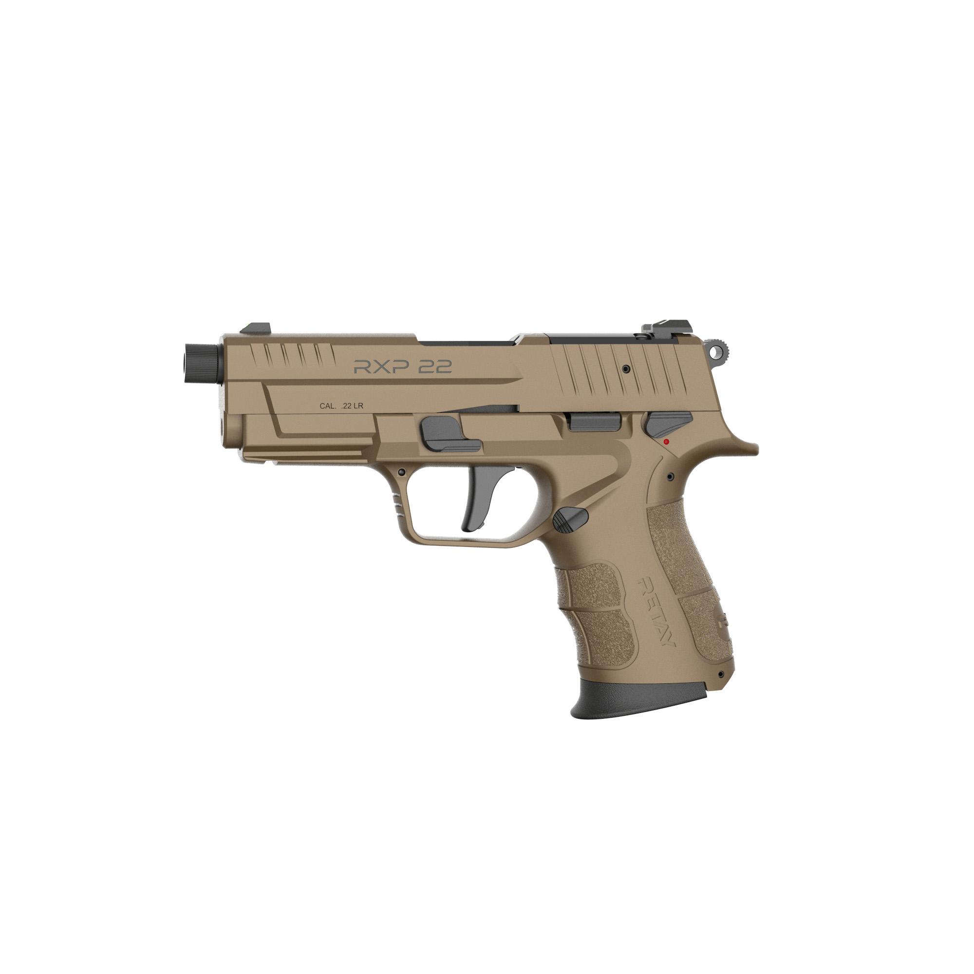 Retay RXP22 Handgun .22 LR 13rd (1) & 18rd (1) Magazines 4" Threaded Barrel FDE 1 Retay RXP22 Handgun .22 LR 13rd (1) & 18rd (1) Magazines 4" Threaded Barrel FDE